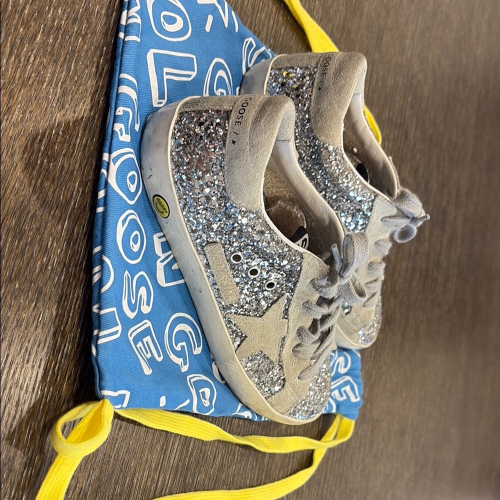 Golden Goose Silver Sneakers Unique Speckled Design